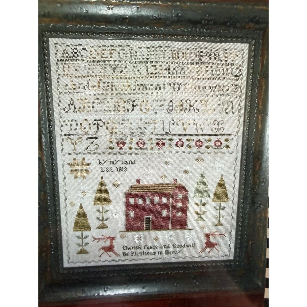 Chessie & Me Cross Stitch Embroidery Pattern  ~ Peace & Goodwill Sampler